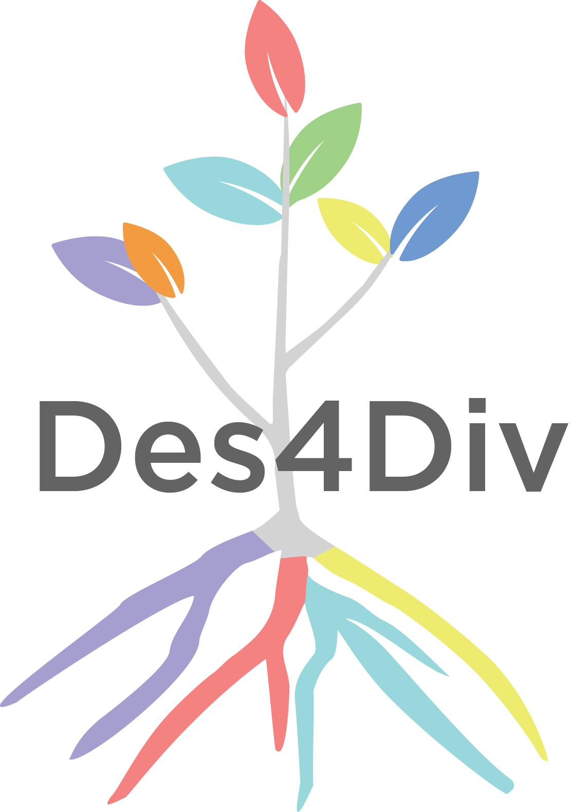 The Design for Diversity logo,
                               which is a multicolored tree with the words 'Des4Div' written across